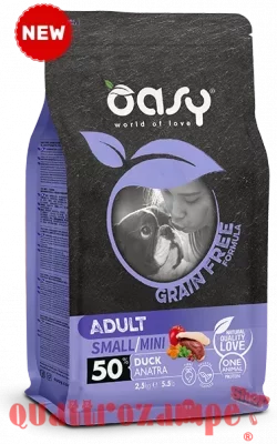 Oasy Dog Grain Free Adult Small Mini Anatra Alimentazione Per Cani