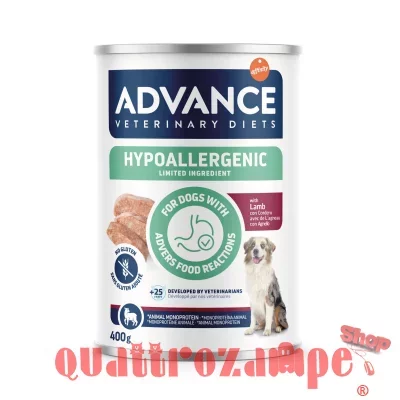 Advance Veterinary Diets Dog Hypoallergenic Agnello 400 gr Barattolo Umido per Cani