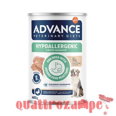 Advance Veterinary Diets Dog Hypoallergenic Anatra 400 gr Barattolo Umido per Cani