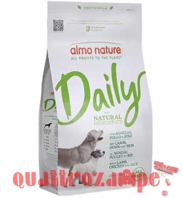 Almo Nature Daily Natural All Breeds Adult Dog Agnello Pollo e Riso 1,2 Kg Crocchette Per Cani