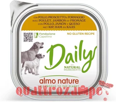 Almo Nature Daily Menu Pollo Prosciutto e Formaggio 100 gr Per Cane