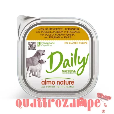 Almo Nature Daily Menu Pollo Prosciutto e Formaggio 300 gr Per Cane