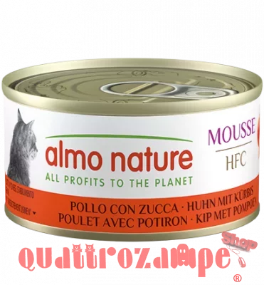 Almo Nature Hfc Mousse Pollo Con Zucca 70 gr Scatoletta Per Gatti