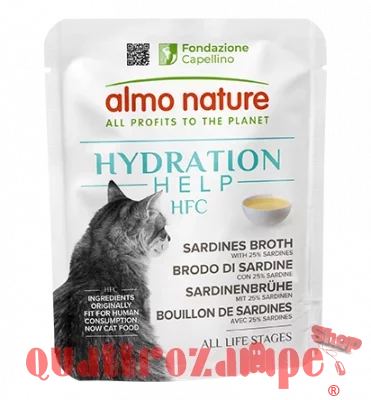 Almo Nature Hydration Help Brodo di Sardine con Sardine 50 gr Bustine Per Gatti