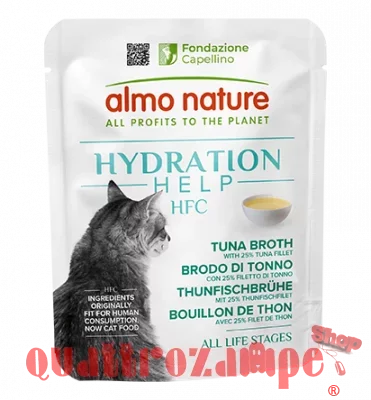 Almo Nature Hydration Help Brodo di Tonno con Filetti di Tpnno 50 gr Bustine Per Gatti