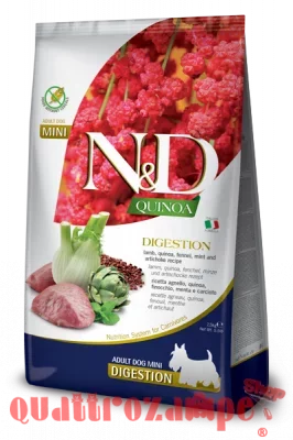 Farmina N/D Quinoa Grain Free Adult Mini Digestion Agnello Finocchio Per Cani