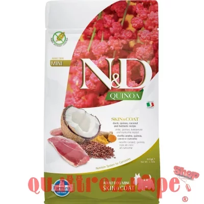 Farmina ND Quinoa Grain Free Adult Mini Skin Coat Anatra Cocco Per Cani dosaggio