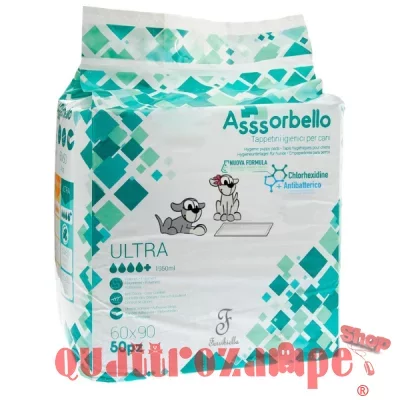 Ferribiella Assorbello 50 Tappetini Clorexidina 60 x 90 Traverse Antibatterico Cani