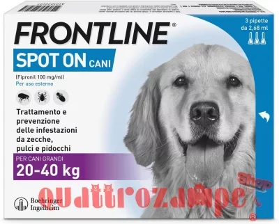 Frontline SPOT ON Taglia L 20-40 Kg - Antiparassitario per cane cani - 3 pipette