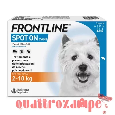 Frontline SPOT ON 2-10 Kg - Antiparassitario per cane cani - 3 pipette