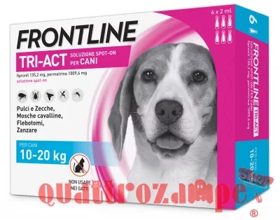 Frontline Tri Act 10 - 20 kg 6 Pipette Antiparassitario Per Cane