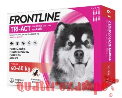 Frontline Tri Act 40 - 60 kg 6 Pipette Antiparassitario Per Cane