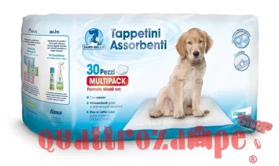Ferribiella Tappetini Assorbello Ultra Charcoal 60 x 90 Traverse Carbone Attivo Cani