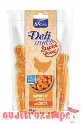 Life Dog Delisnack Superfood Barrette Pollo Zucca 100 gr