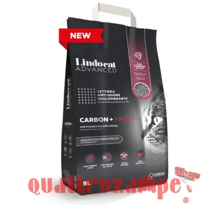 Lindocat Advanced Lettiera Carbon Plus Fresh 8 L Con Carboni Attivi per Gatti