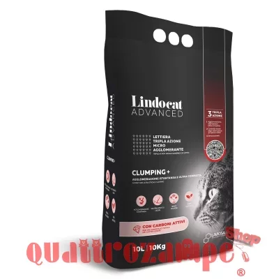 Lindocat Advanced Lettiera Clamping Plus 10 L Con Carboni Attivi per Gatti