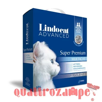 Lindocat Advanced Lettiera Super Premium MultiCat 10l Inodore Agglomerante per Gatti