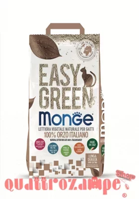 Monge Lettiera Agglomerante Vegetale Easy Green Orzo 10 lt 3,8 kg