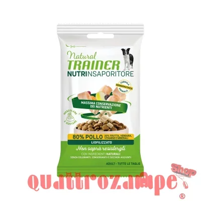 Natural Trainer Dog Snack NutrInsaporitore Pollo 15 gr Liofilizzato Per Cani