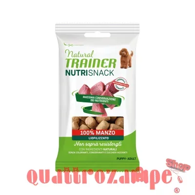 Natural Trainer Dog NutriSnack Puppy Adult Manzo 20 gr Liofilizzato Per Cani