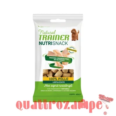 Natural Trainer Dog NutriSnack Puppy Adult Pollo 20 gr Liofilizzato Per Cani