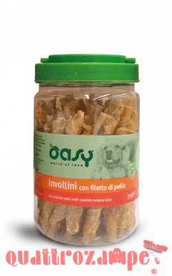Oasy Snack Involtini con Filetti di Pollo 350 g per Cani