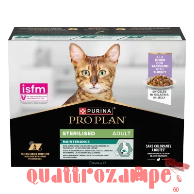 Purina Pro Plan Cat Adult Sterilised Multipack 10X85 Gr Bustine in Gelatina Con Tacchino