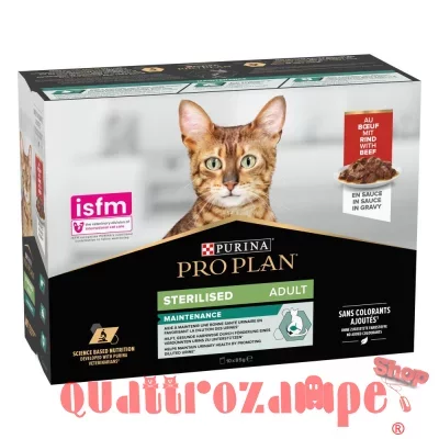 Purina Pro Plan Cat Adult Sterilised Multipack 10X85 Gr in Salsa Con Manzo