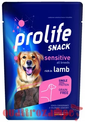 Prolife Snack Sensitive Grain Free Agnello 90 Gr Premi Cane