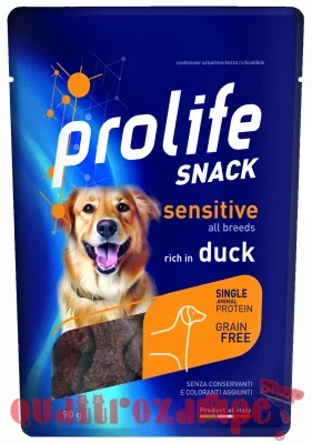 Prolife Snack Sensitive Grain Free Anatra 90 Gr Fish Premi Cane