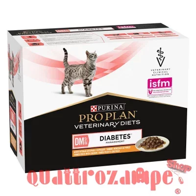 Purina Pro Plan Veterinary Diets DM Diabetes Management Pollo Bustina 85 gr Per Gatti
