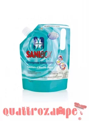 Sanibox Detergente Concentrato Igenizzante Elimina Odori al Muschio Bianco 1000 ml