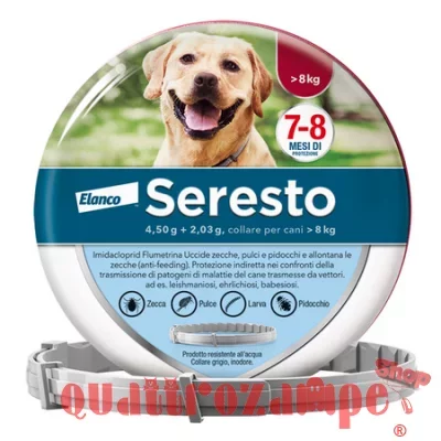 Elanco Bayer Seresto per Cani oltre + 8 kg Collare Antiparassitario