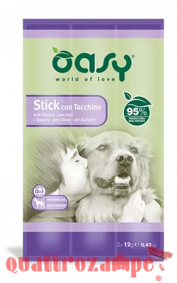 Snack Dog Oasy Stick 12 gr Tacchino Per Cane