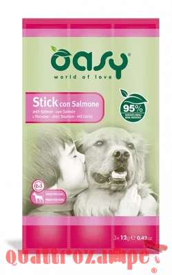 Snack Dog Oasy Stick 3 x 12 gr Salmone Per Cane