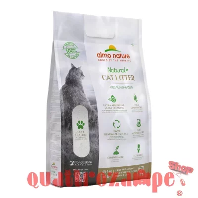 Almo Nature Cat Litter 4,54 kg Lettiera Agglomerante Vegetale Per Gatti