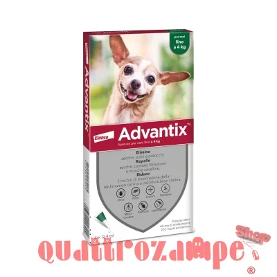 Advantix Spot-On per cani inferiori ai 4 kg Peso 0 - 4 kg 4 pipette