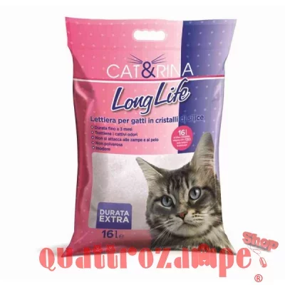 Lettiera Silicio Per Gatti Cat&Rina Long Life 16 L Cristalli Classi