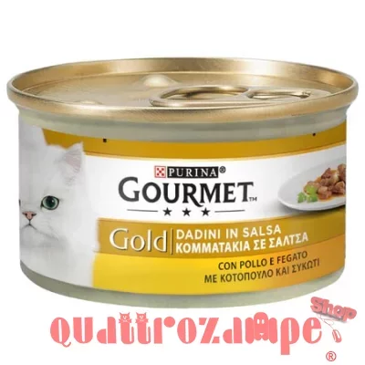 Gourmet gold dadini 85 gr Pollo e fegato Scatoletta Gatti