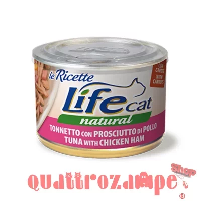 Life Cat Le Ricette Natural Tonno Prosciutto Di Pollo 150 gr Scatoletta Gatti