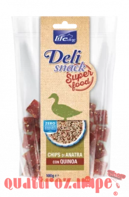 Life Dog Snack Delisnack Superfood Chips Anatra Quinoa 100 gr