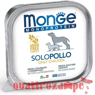 Monge Solo Pollo Monoproteico 150 gr Grain Free Umido per Cani