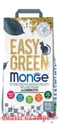 Monge Lettiera Agglomerante Vegetale Easy Green Mais 10 lt 3,8 kg