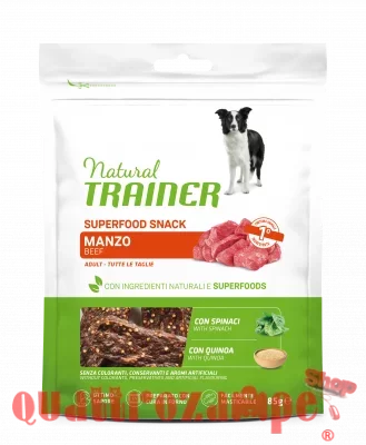 Natural Trainer Dog Snack Superfood Manzo 85 gr Cani