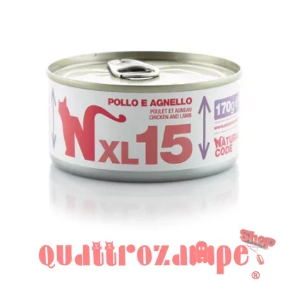Natural Code XL 15 Pollo e Agnello 170 gr Per Gatti