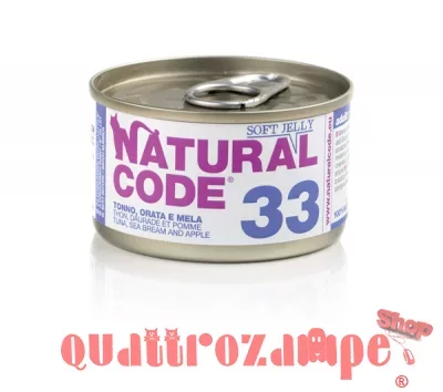 Natural Code Soft Jelly 33 Tonno Orata e Mela 85 gr Per Gatti