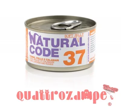 Natural Code Soft Jelly 37 Tonno Pollo e Calamari 85 gr Per Gatti