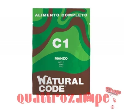 Natural Code C1 Manzo 70 gr Cibo Umido Completo Per Gatti