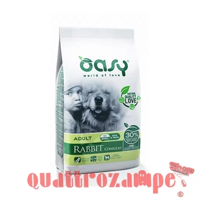 4 SACCHI Oasy Dog Adult All Breed Coniglio 12 kg Monoproteico PRE