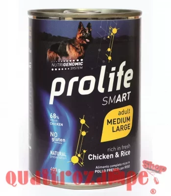 Prolife Smart Adult Medium Large Pollo e Riso 400Gr Cibo Umido Cane